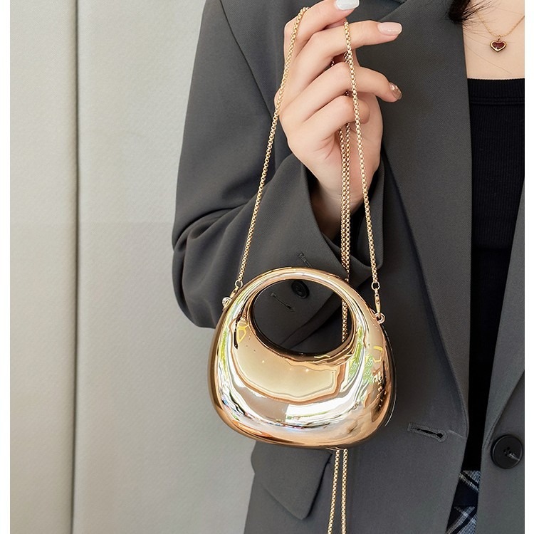 Mini Purse Chain - Tas Malam Mini Emas, Dompet dan