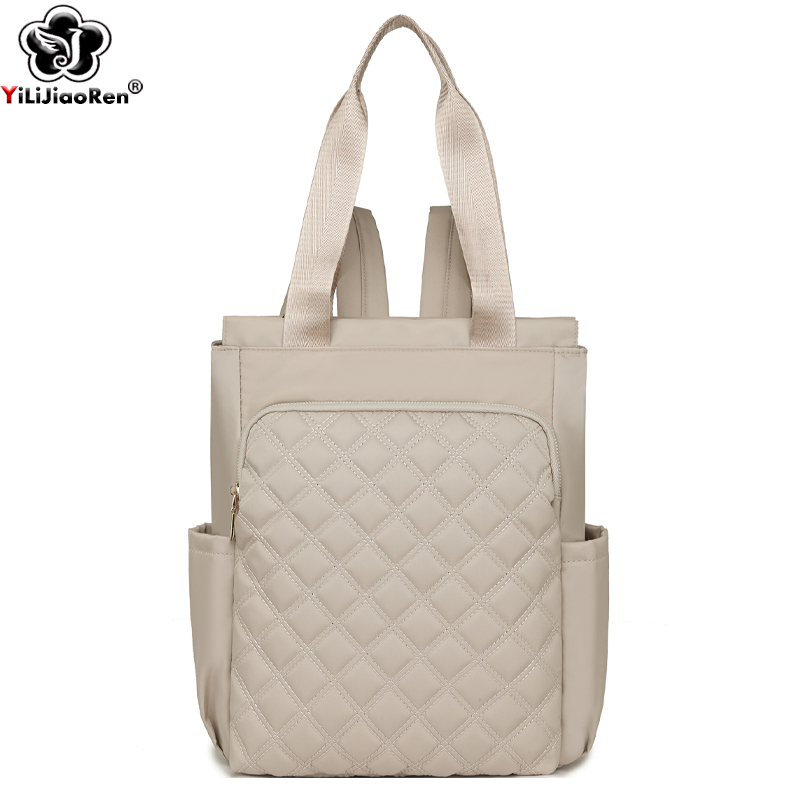 Women Bags With Laptop Compartment - Ransel Kotak-kotak Modis Tas Laptop Daypack