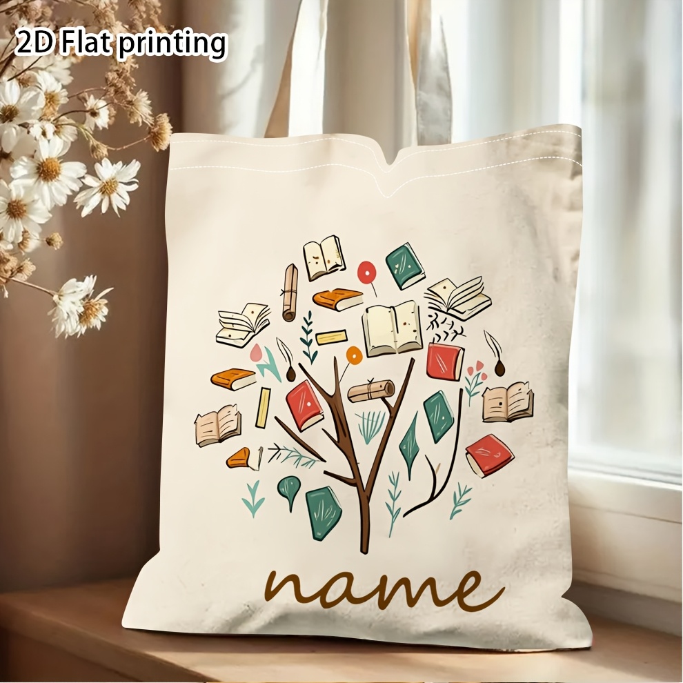 Women Bags Name - Tas Tote Bertema Buku yang Dipersonalisasi