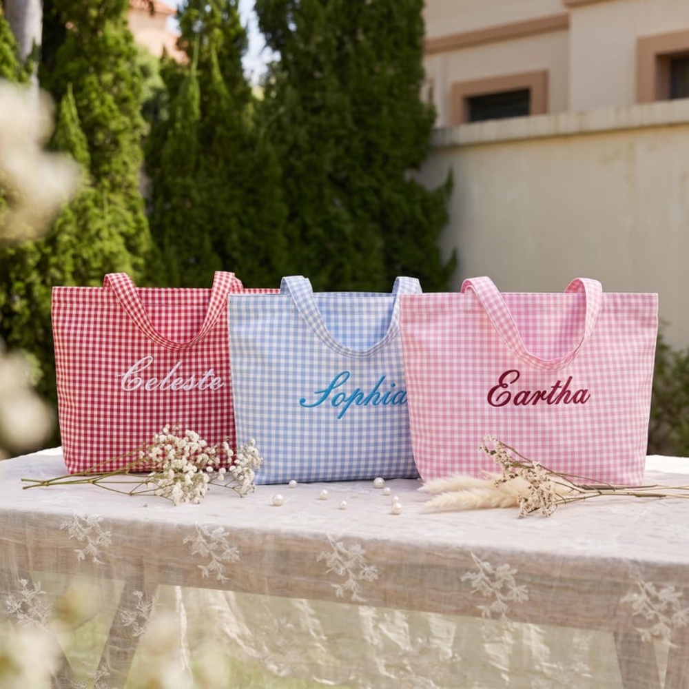 1Pc Tas Tote Kotak-kotak Bordi - Women Bags Name ulasan dan harga