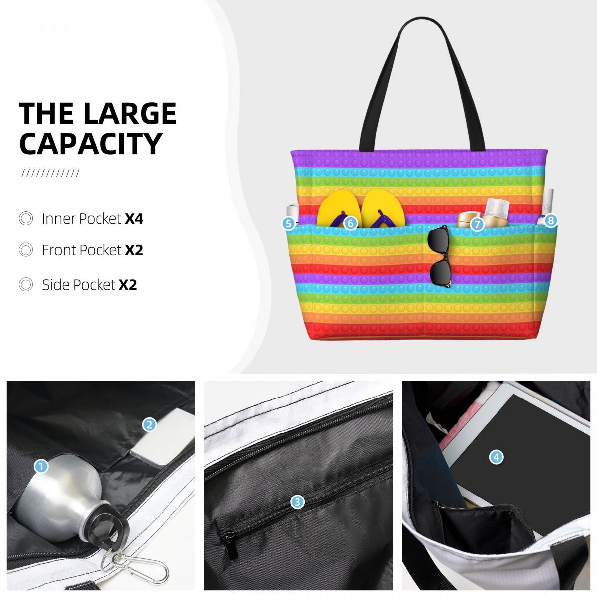 Tas Tote Pantai Pola Seamless  - Women Bags Vector ulasan dan harga