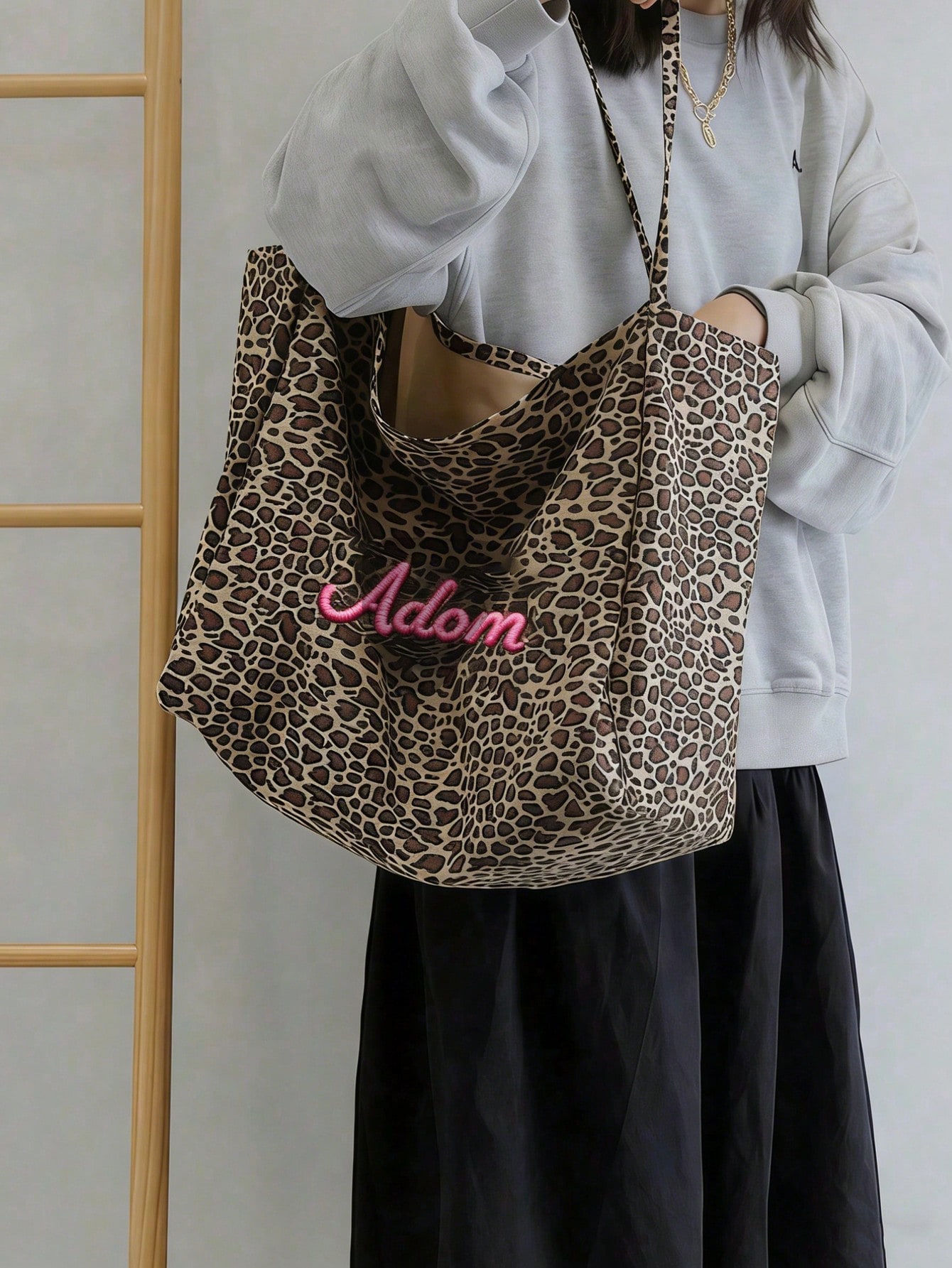 Tas Tote Motif Macan Tutul Nam - Women Bags Name ulasan dan harga