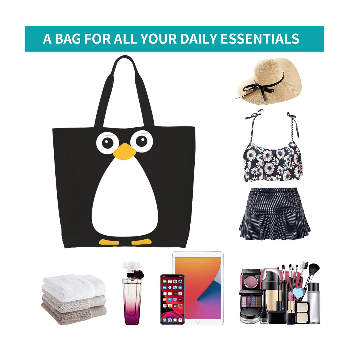 Tas Tote Belanja Penguin Vekto - Women Bags Vector ulasan dan harga